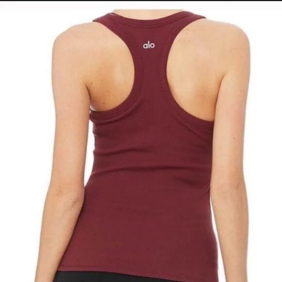 Alo Yoga Burgundy Racer Back Tank Top Size M - Picture 1 of 4